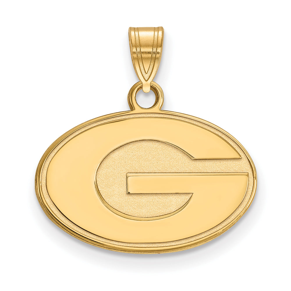 14k Gold Plated Silver U. of Georgia Small &#39;G&#39; Pendant, Item P20807 by The Black Bow Jewelry Co.