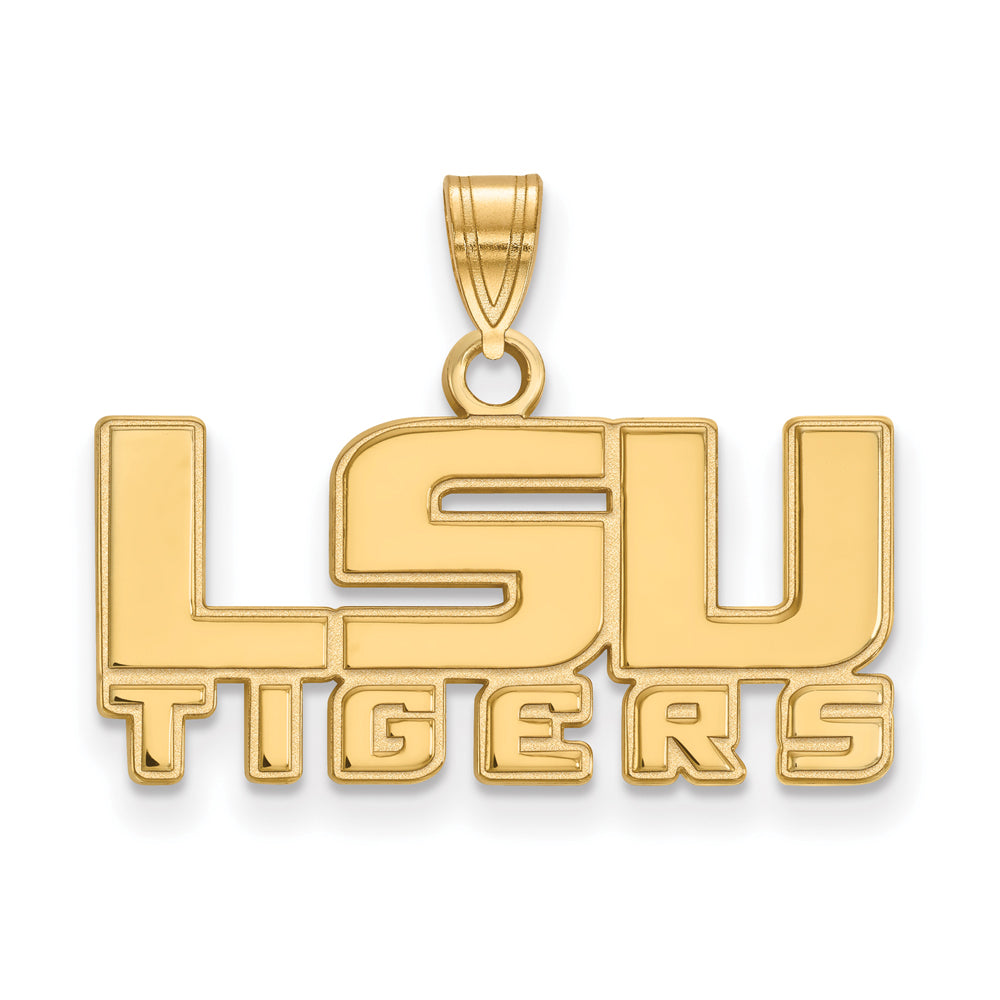 14k Gold Plated Silver Louisiana State Small LSU Pendant Necklace - The  Black Bow Jewelry Company