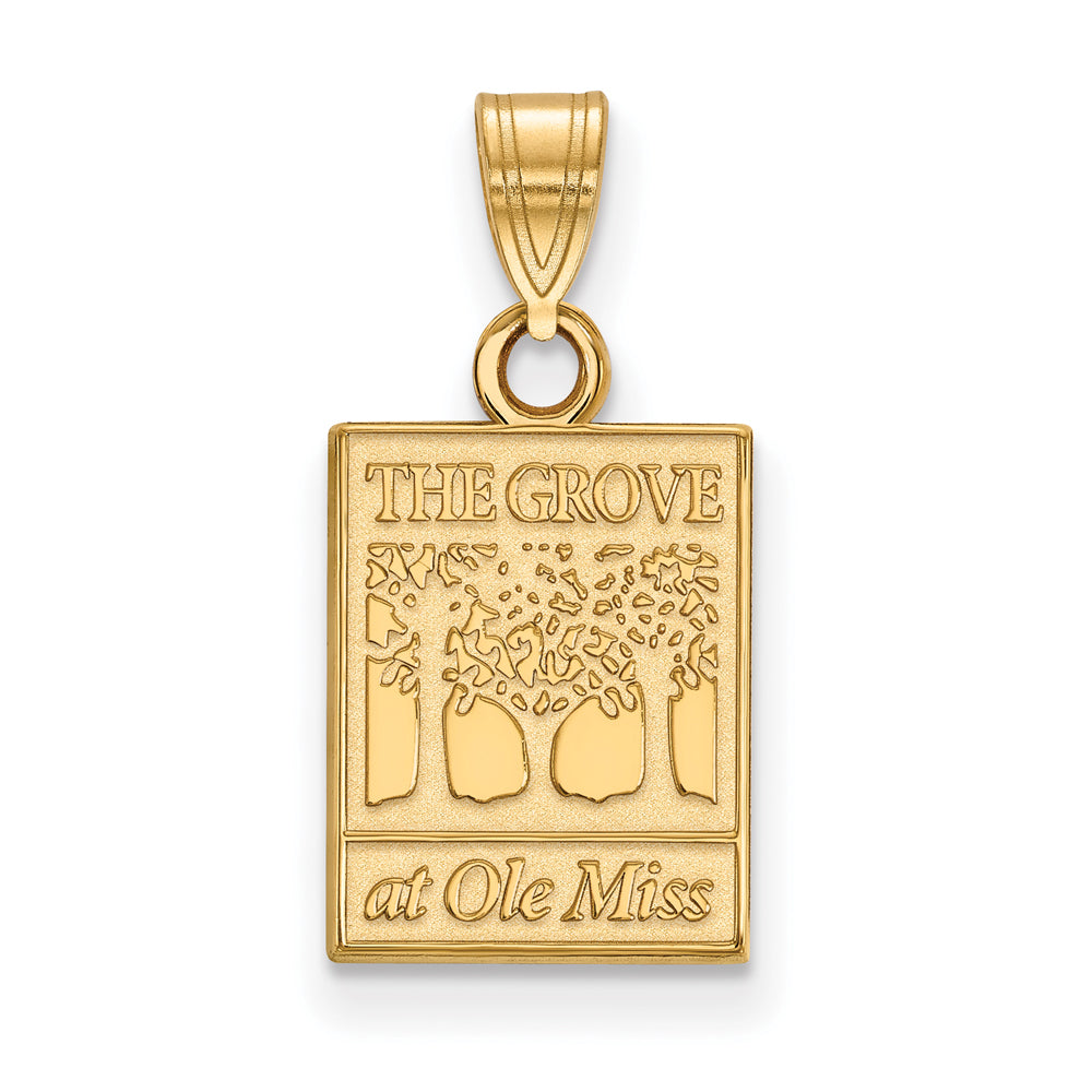 14k Gold Plated Silver U. of Mississippi Small Pendant, Item P20975 by The Black Bow Jewelry Co.