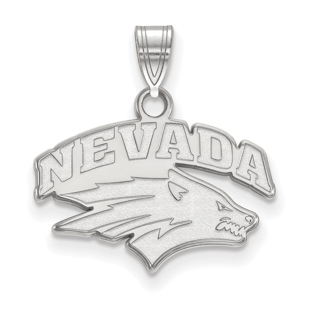 Sterling Silver U. of Nevada Small Logo Pendant, Item P21040 by The Black Bow Jewelry Co.