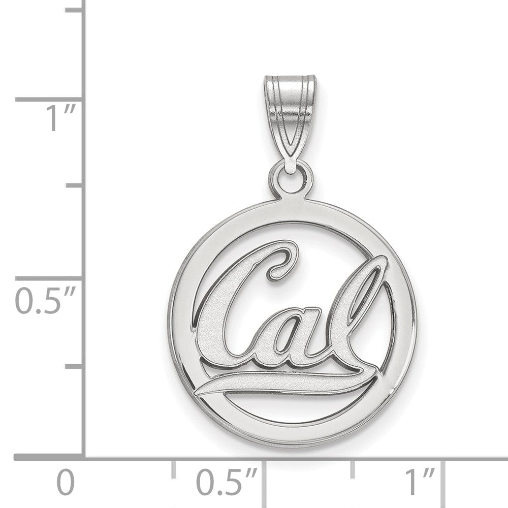 Alternate view of the Sterling Silver California Berkeley Small &#39;Cal&#39; Circle Pendant by The Black Bow Jewelry Co.
