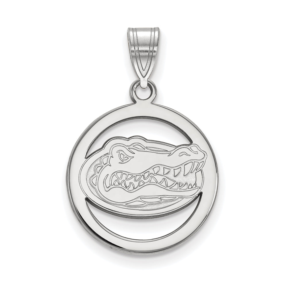 Sterling Silver U. of Florida Small Circle Pendant, Item P21193 by The Black Bow Jewelry Co.