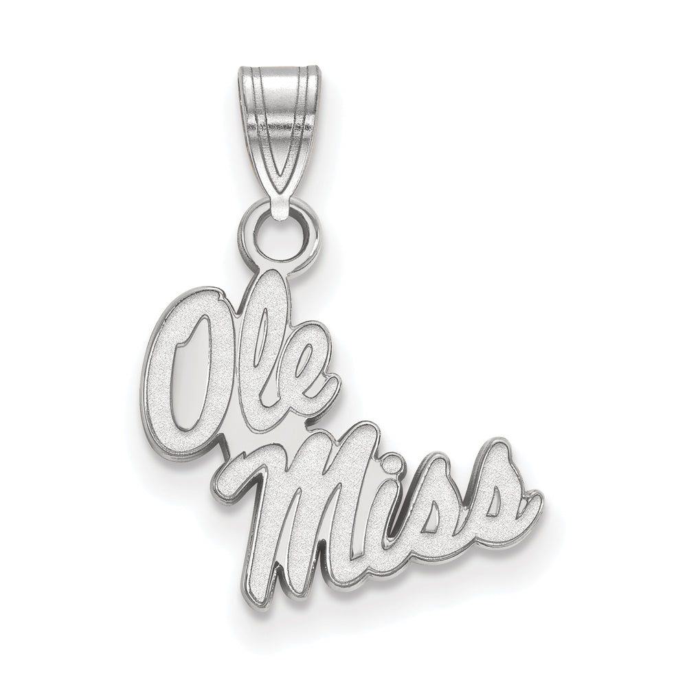 Sterling Silver U. of Mississippi Small &#39;Ole Miss&#39; Pendant, Item P21227 by The Black Bow Jewelry Co.