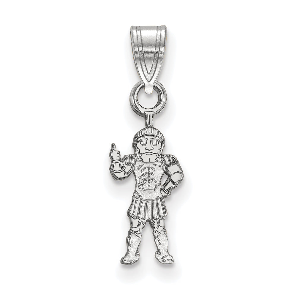 Sterling Silver Michigan State Small Spartans Pendant, Item P21241 by The Black Bow Jewelry Co.