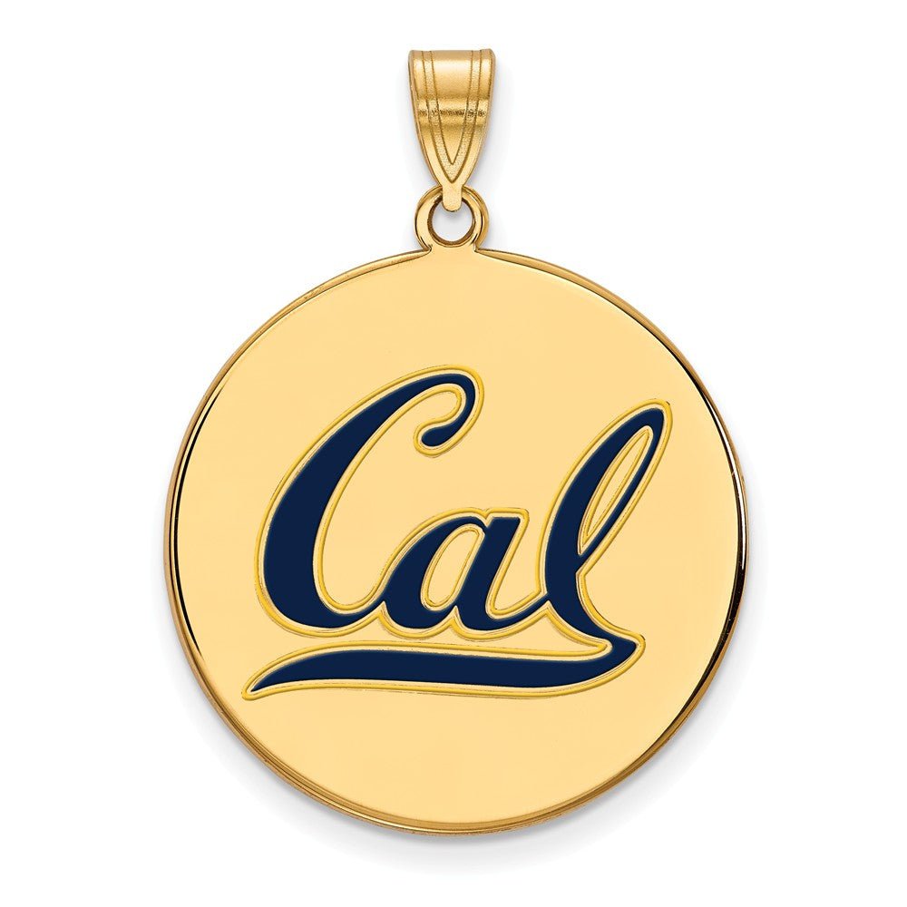14k Gold Plated Silver California Berkeley Enamel XL Disc Pendant, Item P21312 by The Black Bow Jewelry Co.