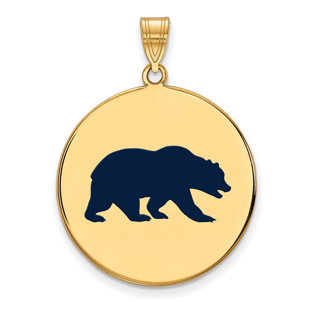 14k Gold Plated Silver California Berkeley XL Enamel Disc Pendant, Item P21313 by The Black Bow Jewelry Co.