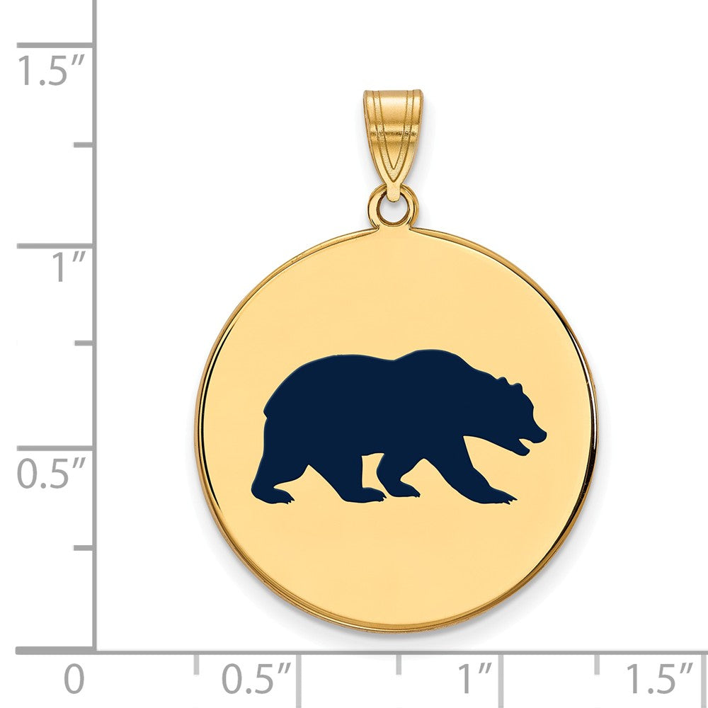 Alternate view of the 14k Gold Plated Silver California Berkeley XL Enamel Disc Pendant by The Black Bow Jewelry Co.