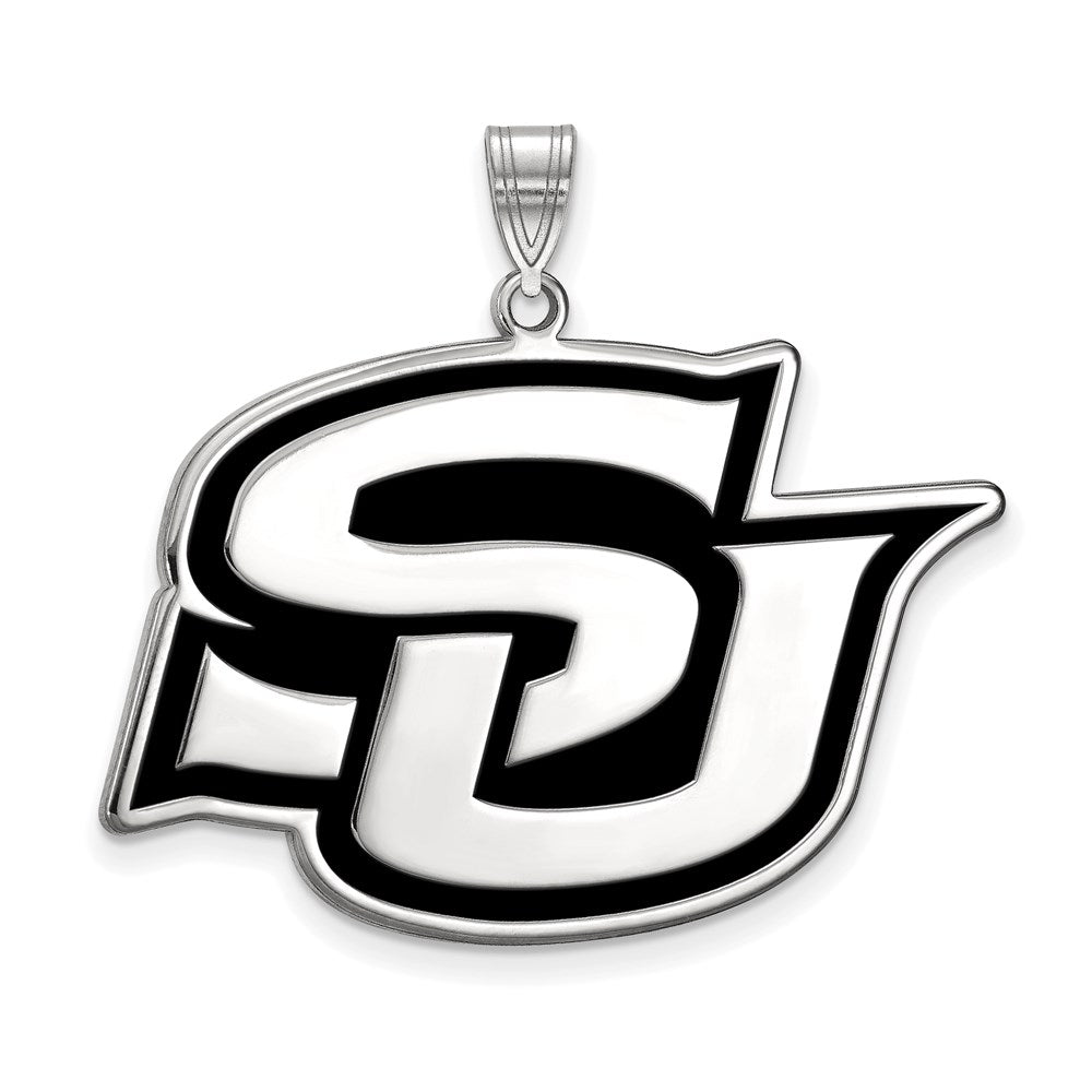 Sterling Silver Southern U. XL Enamel Pendant, Item P21376 by The Black Bow Jewelry Co.