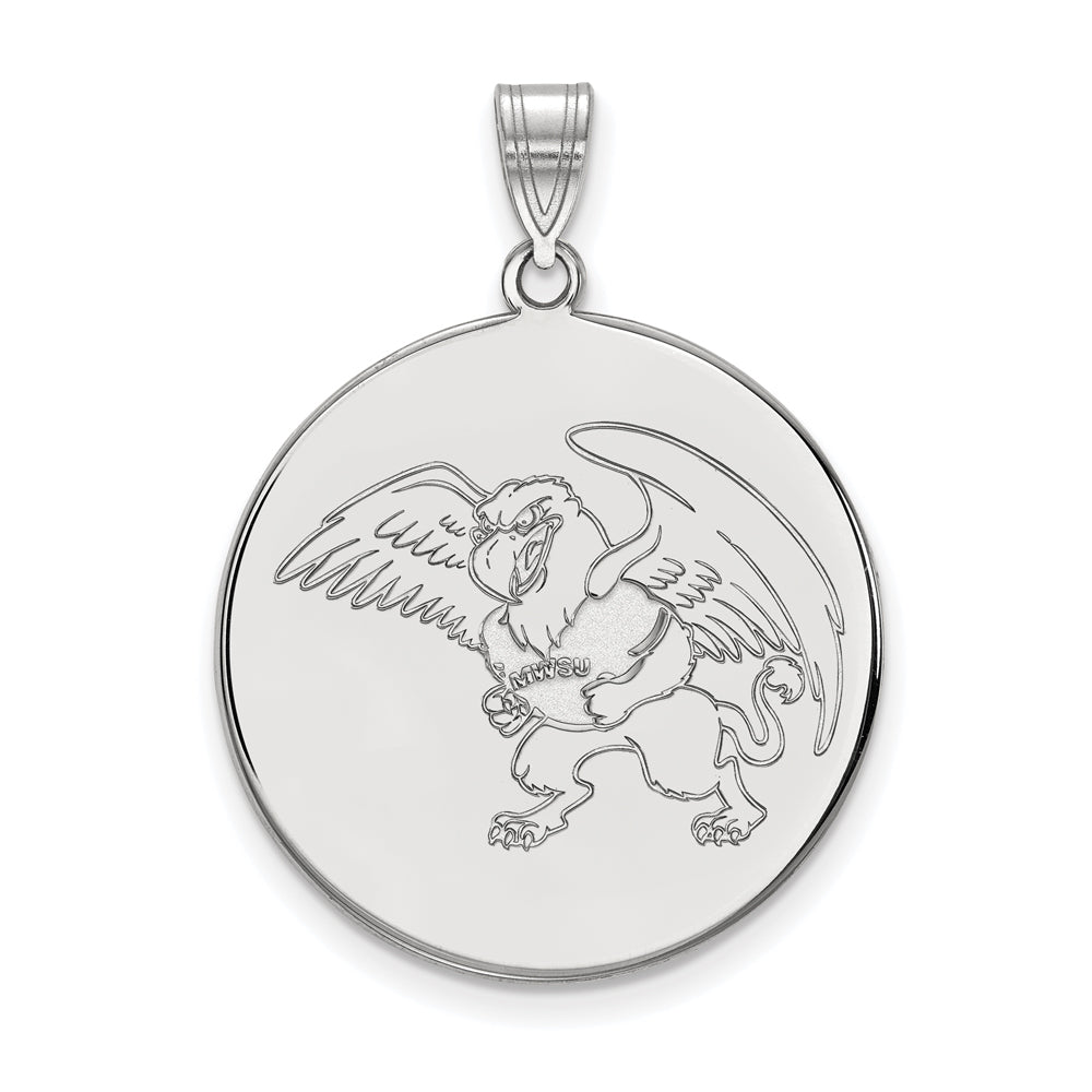 10k White Gold Missouri Western State XL Disc Pendant, Item P21491 by The Black Bow Jewelry Co.