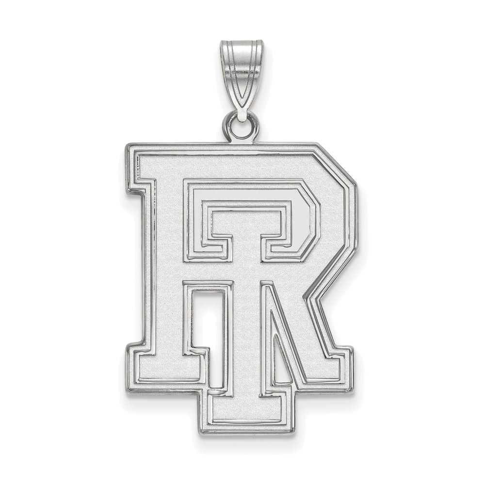 10k White Gold U. of Rhode Island XL Pendant, Item P21530 by The Black Bow Jewelry Co.