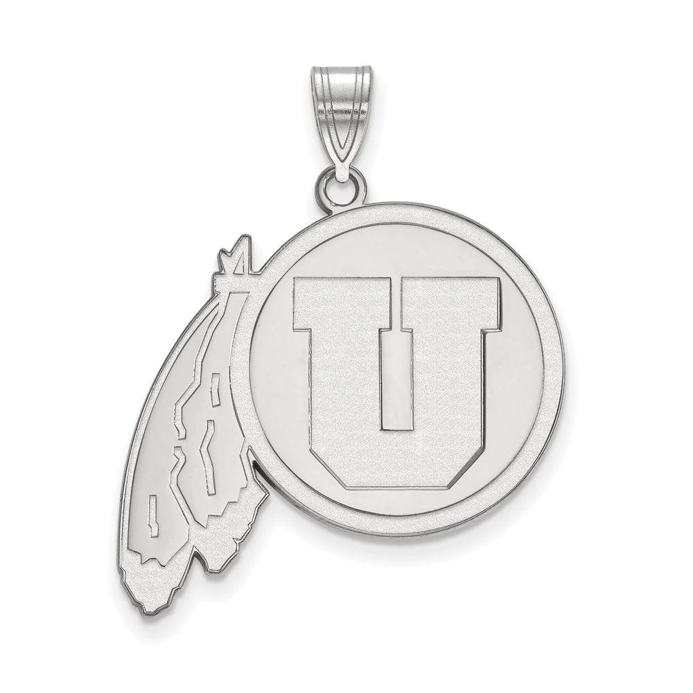 10k White Gold U. of Utah XL Pendant, Item P21532 by The Black Bow Jewelry Co.