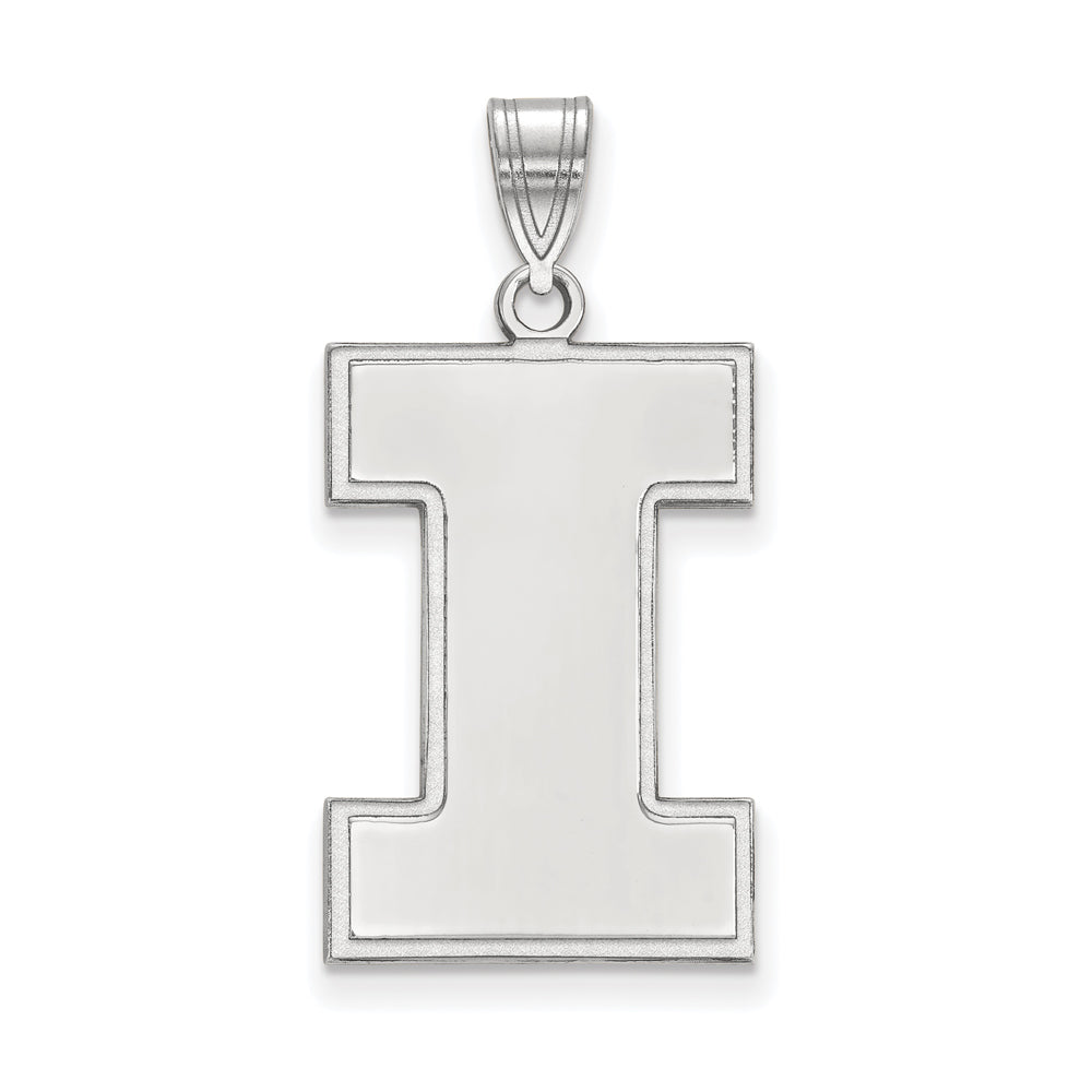10k White Gold U. of Illinois XL Initial I Pendant, Item P21563 by The Black Bow Jewelry Co.