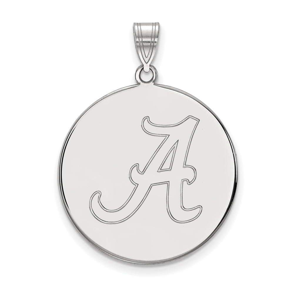 10k White Gold U. of Alabama XL Initial A Disc Pendant, Item P21698 by The Black Bow Jewelry Co.