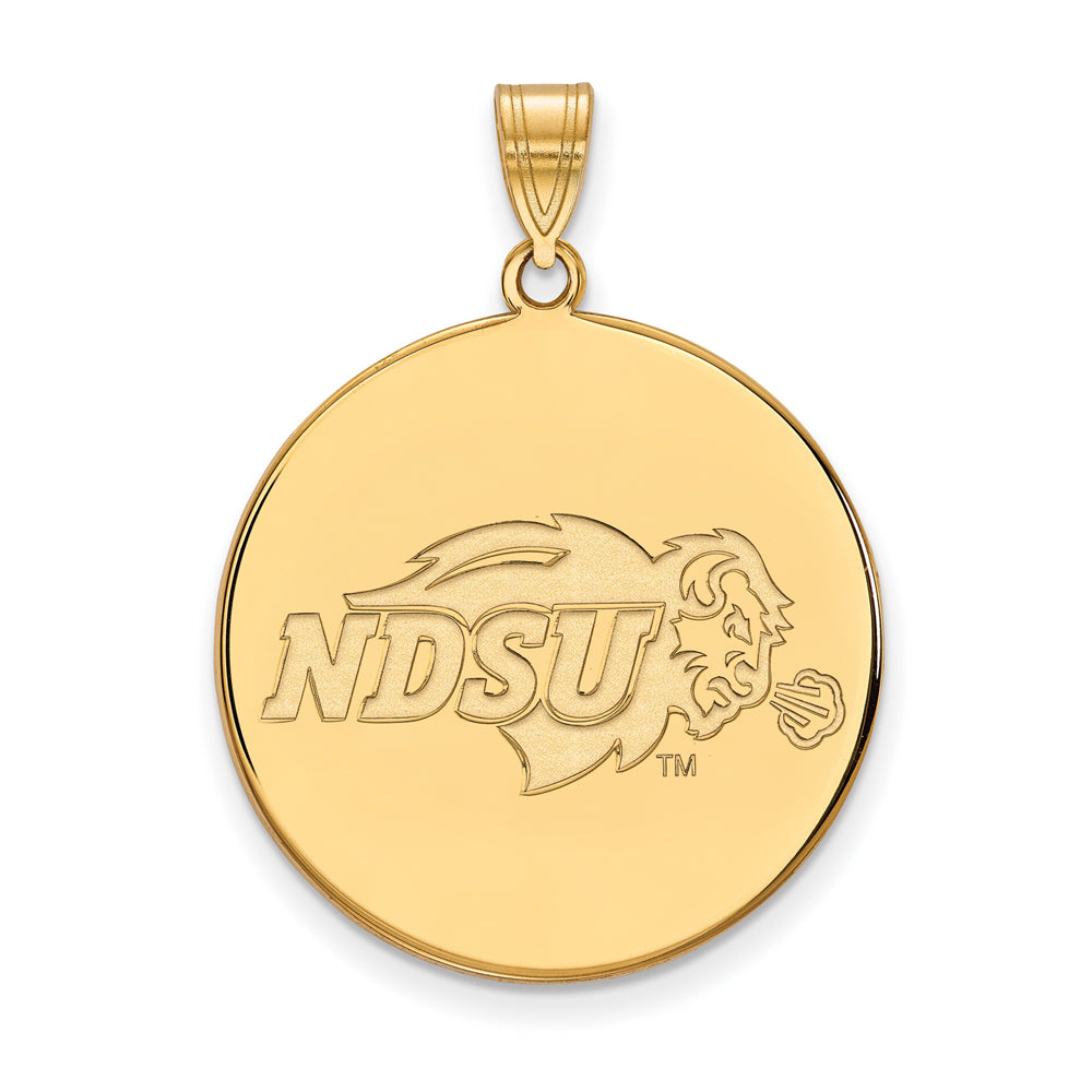 10k Yellow Gold North Dakota State XL Disc Pendant, Item P21724 by The Black Bow Jewelry Co.