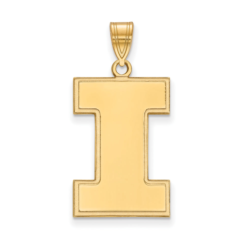 10k Yellow Gold U. of Illinois XL Initial I Pendant, Item P21794 by The Black Bow Jewelry Co.