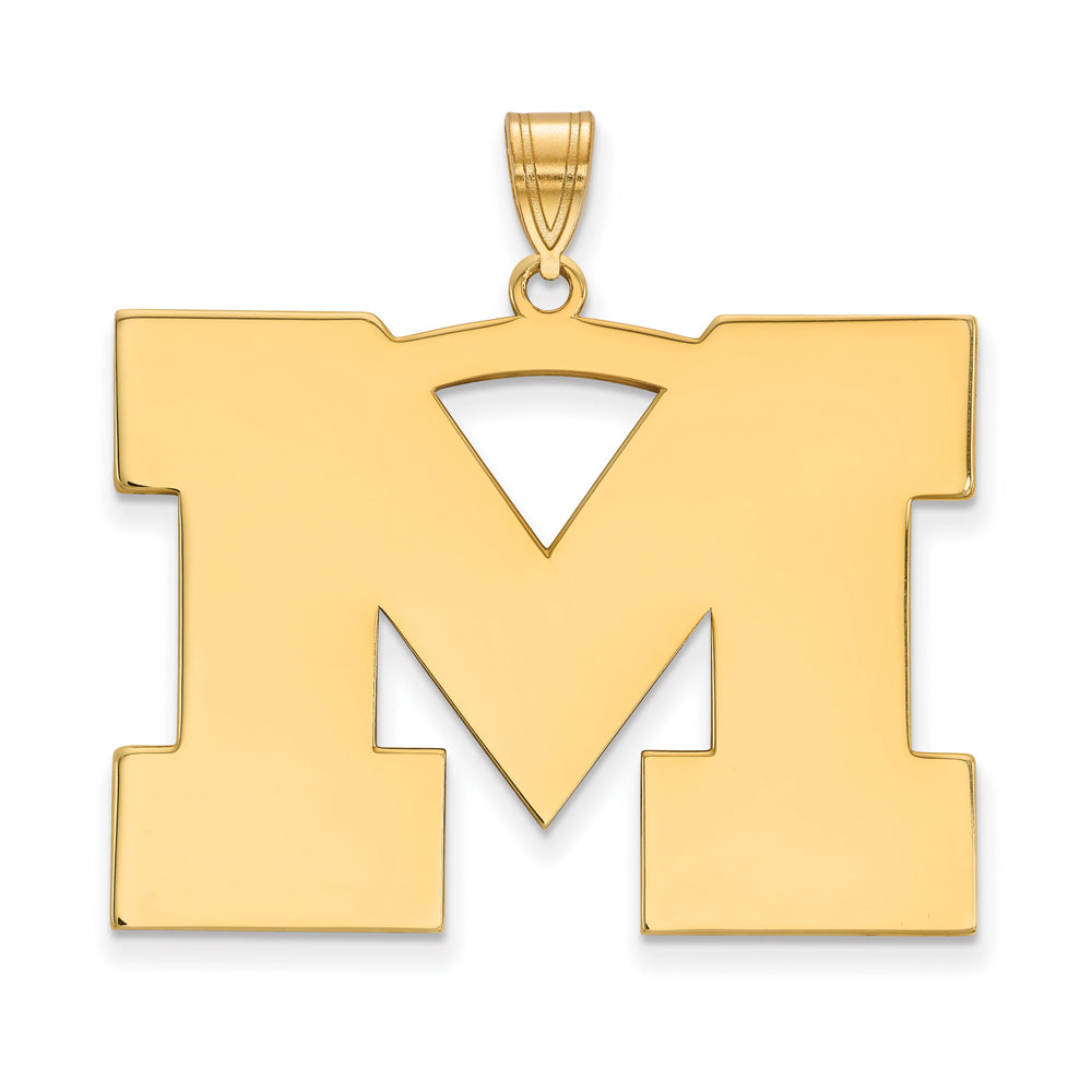 10k Yellow Gold U. of Michigan XL Initial M Pendant, Item P21798 by The Black Bow Jewelry Co.