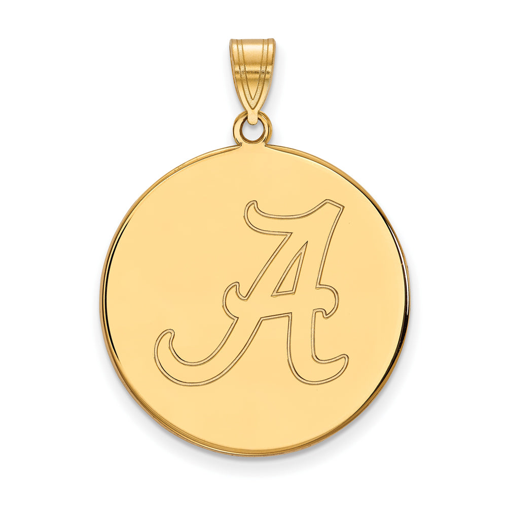 10k Yellow Gold U. of Alabama XL Initial A Disc Pendant, Item P21928 by The Black Bow Jewelry Co.