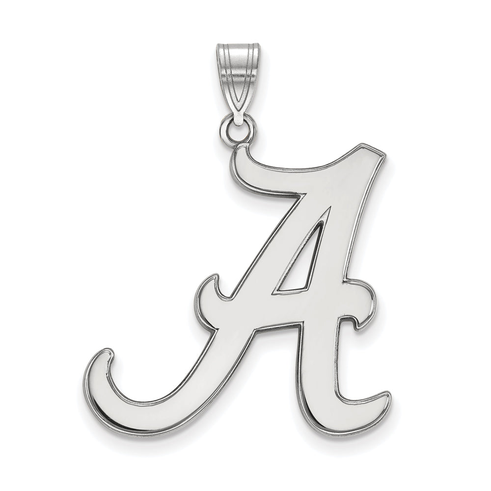 14k White Gold U. of Alabama XL Initial A Pendant, Item P21982 by The Black Bow Jewelry Co.