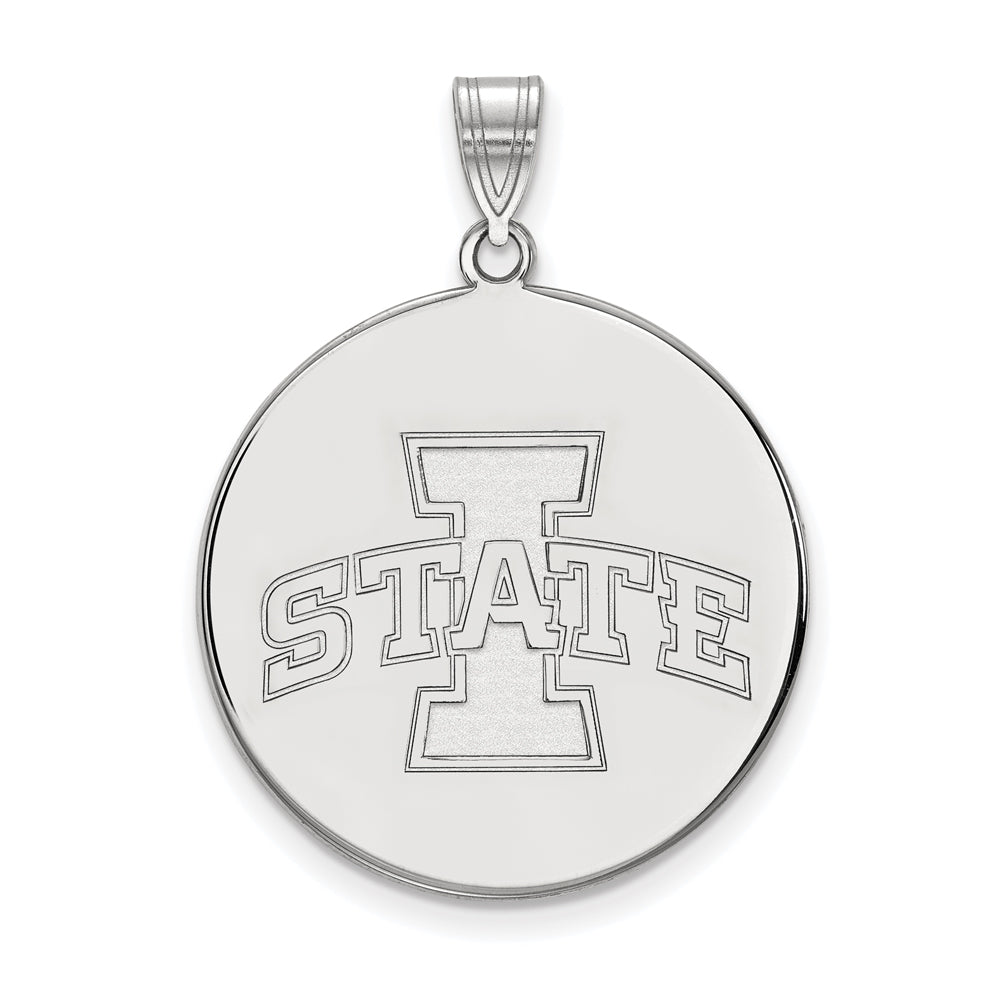 14k White Gold Iowa State XL Disc Pendant, Item P22014 by The Black Bow Jewelry Co.