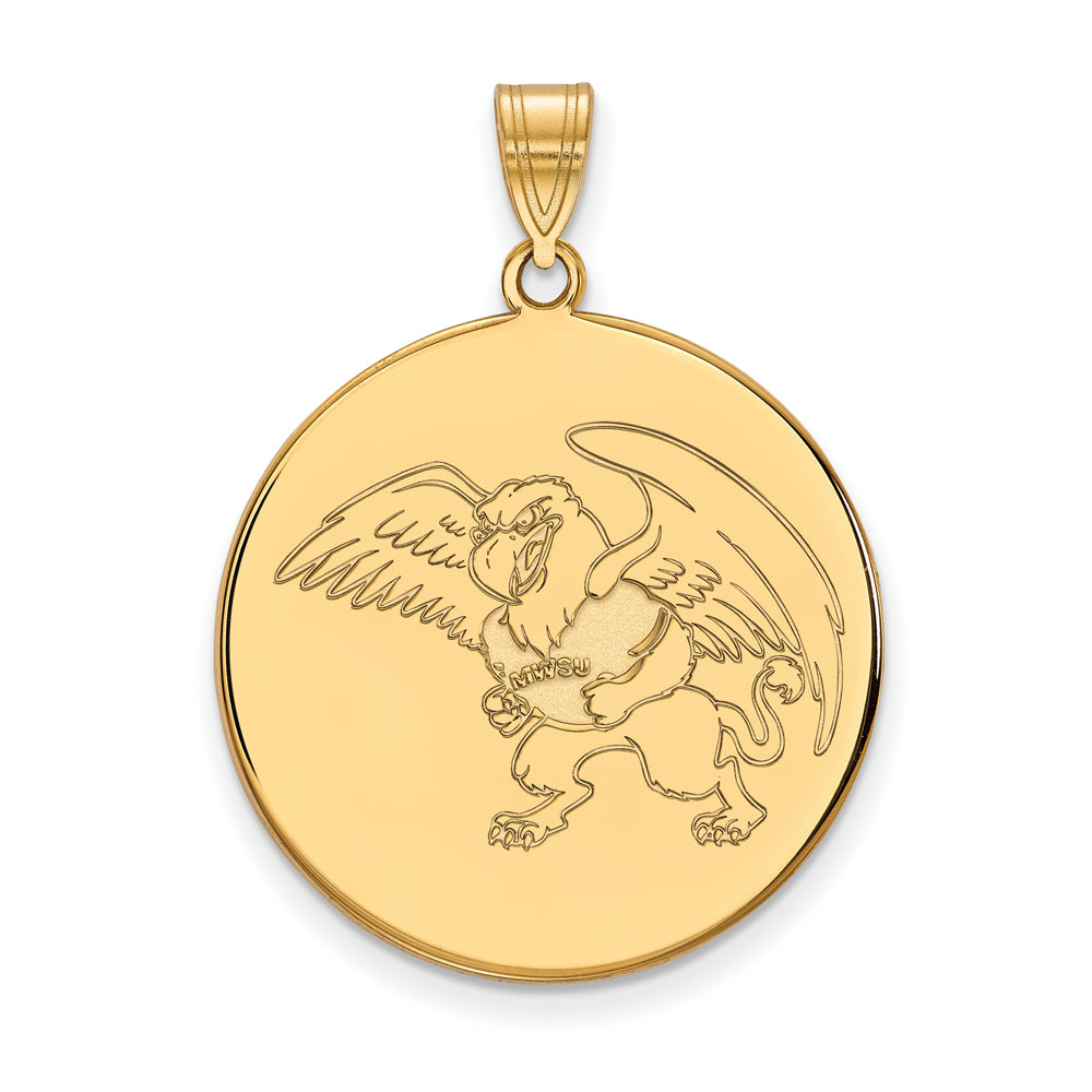 14k Yellow Gold Missouri Western State XL Disc Pendant, Item P22077 by The Black Bow Jewelry Co.