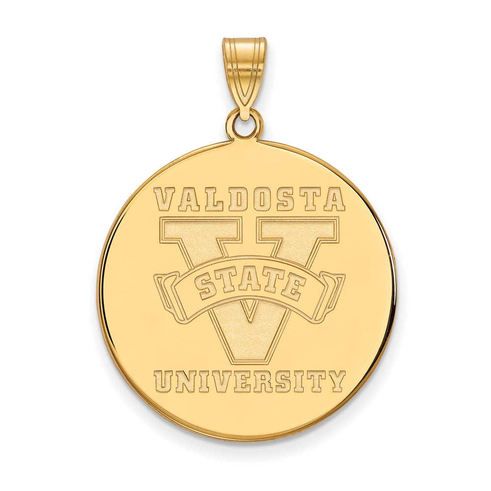 14k Yellow Gold Valdosta State XL Disc Pendant, Item P22104 by The Black Bow Jewelry Co.