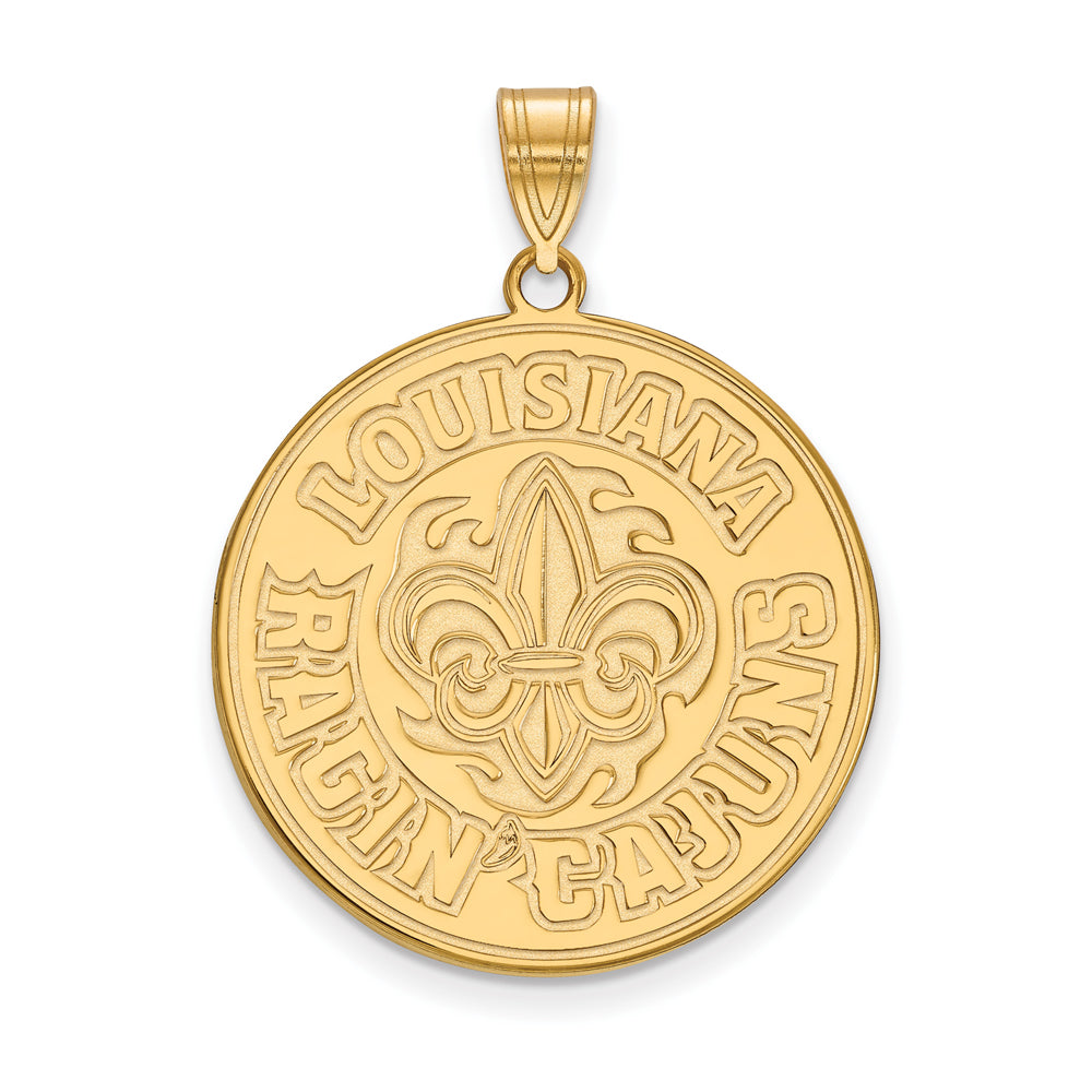 14k Yellow Gold U. of Louisiana at Lafayette XL Pendant, Item P22117 by The Black Bow Jewelry Co.