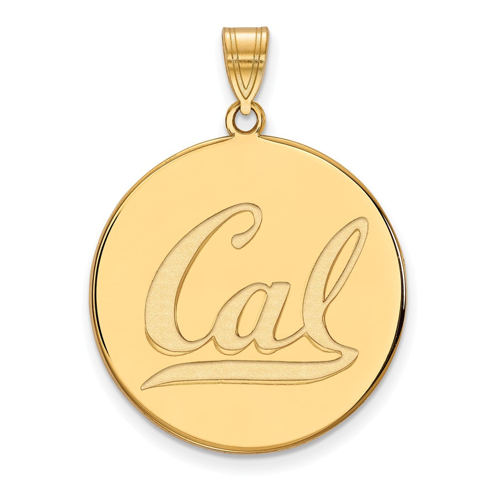 14k Yellow Gold California Berkeley XL &#39;Cal&#39; Disc Pendant, Item P22223 by The Black Bow Jewelry Co.
