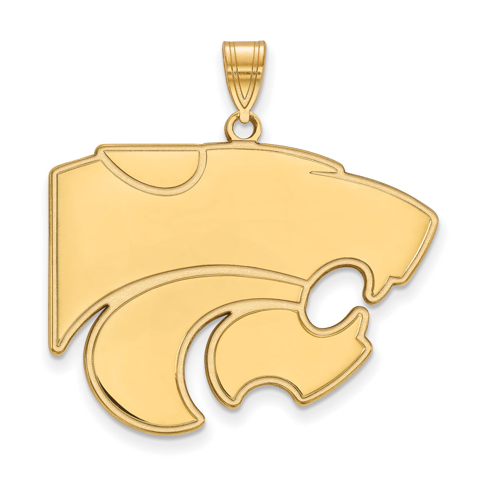 14k Gold Plated Silver Kansas State XL Pendant, Item P22337 by The Black Bow Jewelry Co.