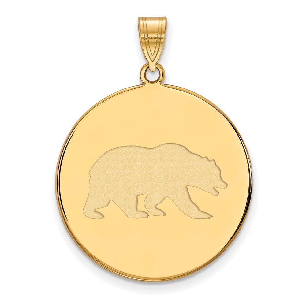 14k Gold Plated Silver California Berkeley XL Mascot Disc Pendant, Item P22378 by The Black Bow Jewelry Co.