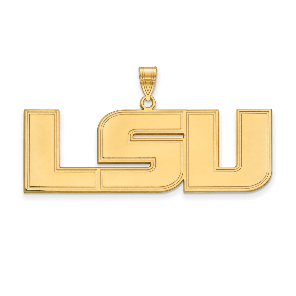 Sterling Silver Louisiana State XL Pendant Necklace - 18 inch by The Black Bow Jewelry Co.