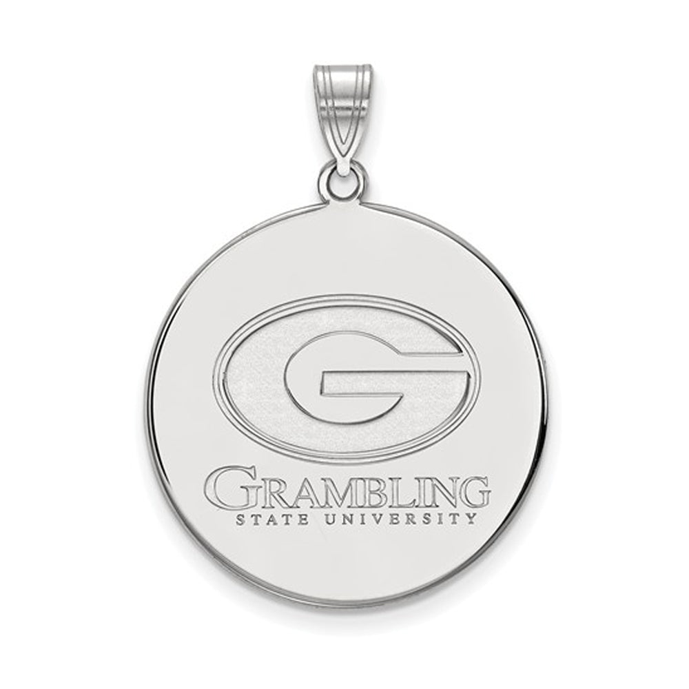 Sterling Silver Grambling State XL Disc Pendant, Item P22433 by The Black Bow Jewelry Co.