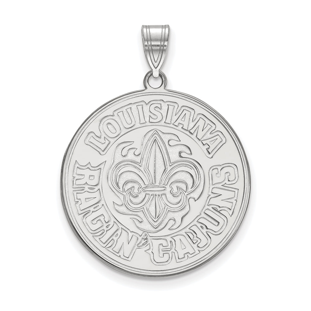 Gold-Plated Sterling Silver LogoArt Louisiana State U Black Leather Oval Key Chain