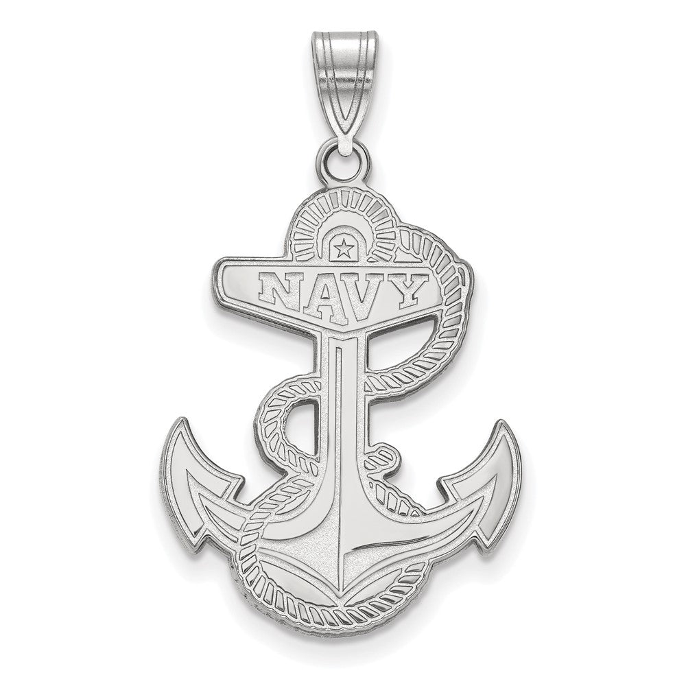 Sterling Silver U.S. Naval Academy XL Pendant, Item P22556 by The Black Bow Jewelry Co.