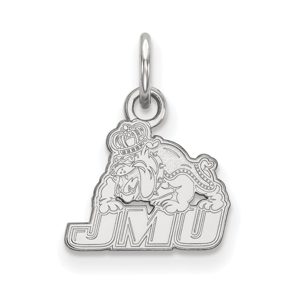 10k White Gold James Madison U XS (Tiny) Charm or Pendant, Item P22681 by The Black Bow Jewelry Co.