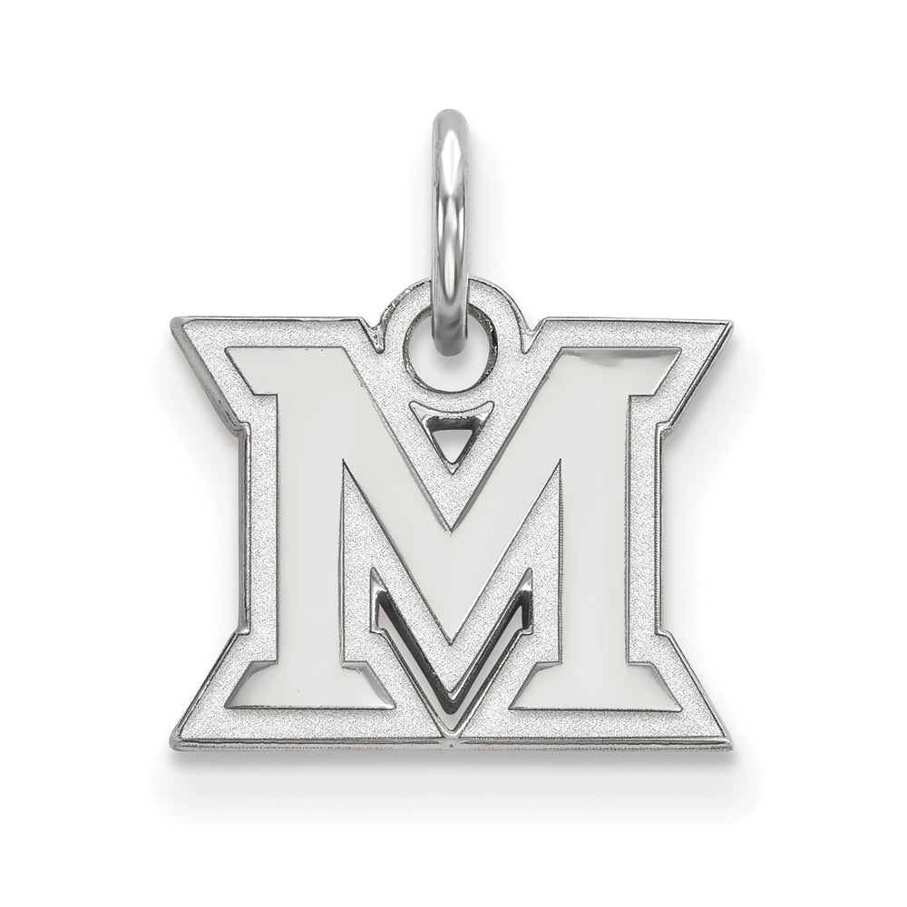 10k White Gold Miami U XS (Tiny) Initial M Charm or Pendant, Item P22688 by The Black Bow Jewelry Co.
