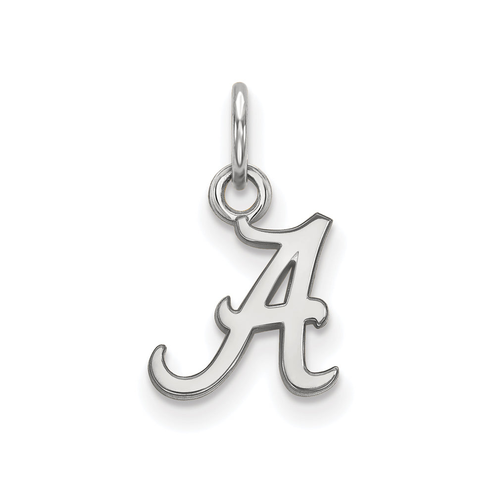 10k White Gold U. of Alabama XS (Tiny) Initial A Charm or Pendant, Item P22707 by The Black Bow Jewelry Co.