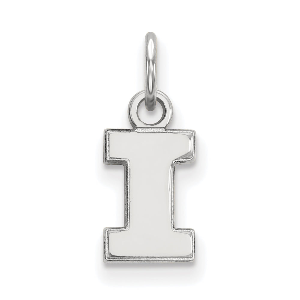 10k White Gold U. of Illinois XS (Tiny) Initial I Charm or Pendant, Item P22719 by The Black Bow Jewelry Co.