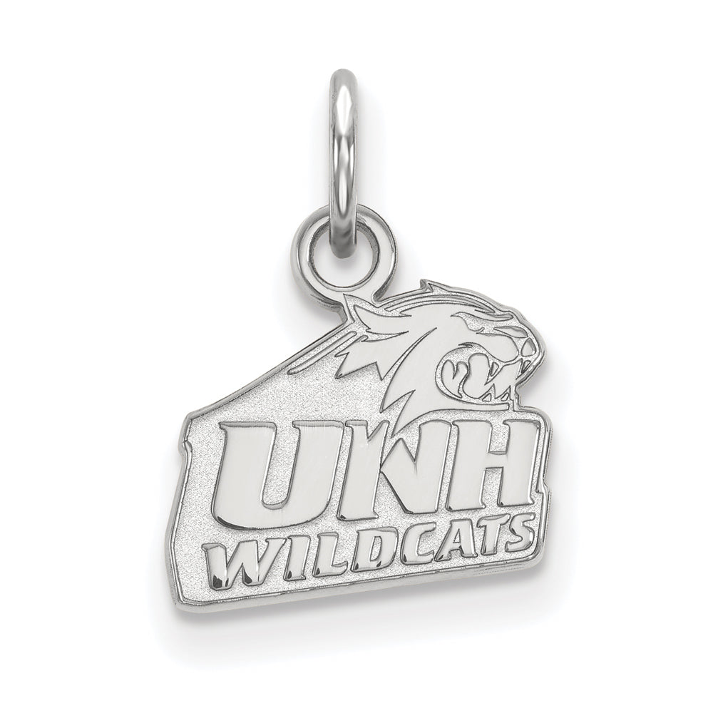 10k White Gold U. of New Hampshire XS (Tiny) Logo Charm or Pendant, Item P22732 by The Black Bow Jewelry Co.