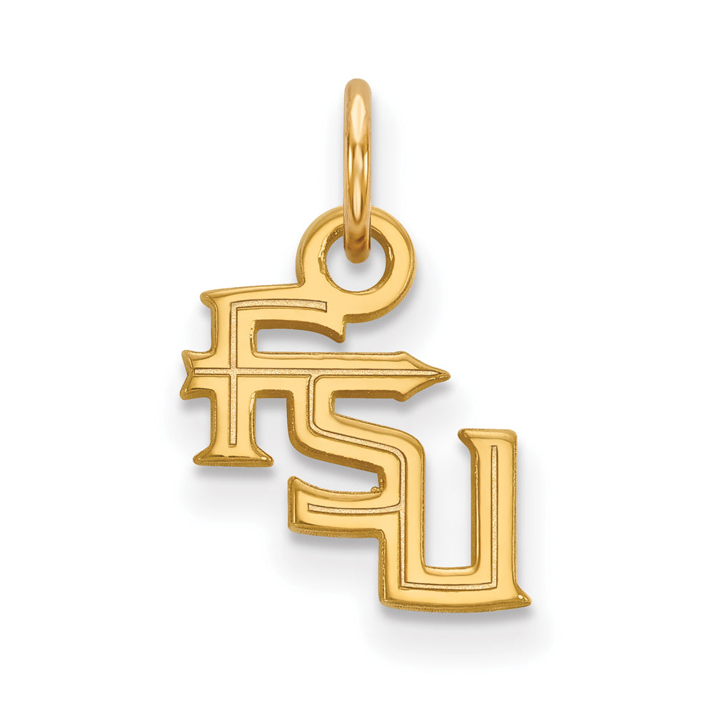 10k Yellow Gold Florida State XS (Tiny) &#39;FSU&#39; Charm or Pendant, Item P22880 by The Black Bow Jewelry Co.