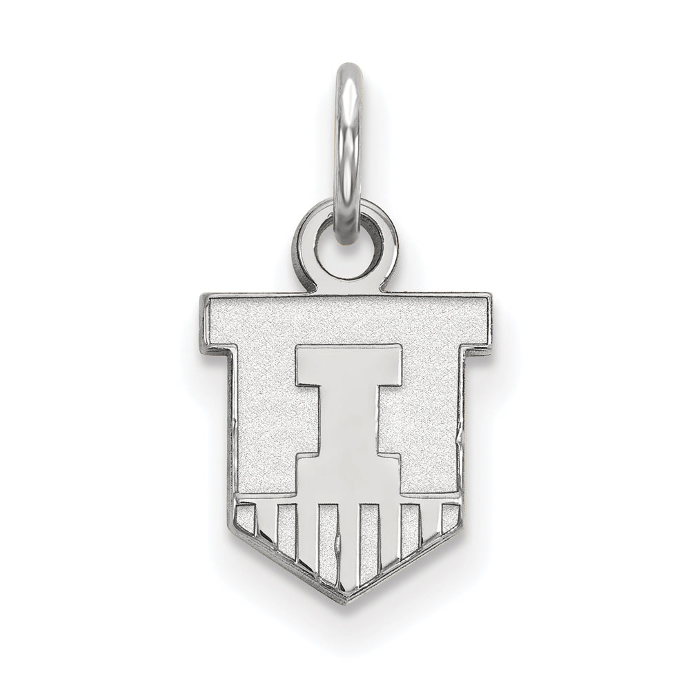 14k White Gold U. of Illinois XS (Tiny) Shield Charm or Pendant, Item P22970 by The Black Bow Jewelry Co.