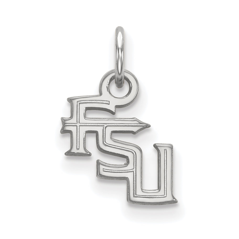 14k White Gold Florida State XS (Tiny) &#39;FSU&#39; Charm or Pendant, Item P22974 by The Black Bow Jewelry Co.