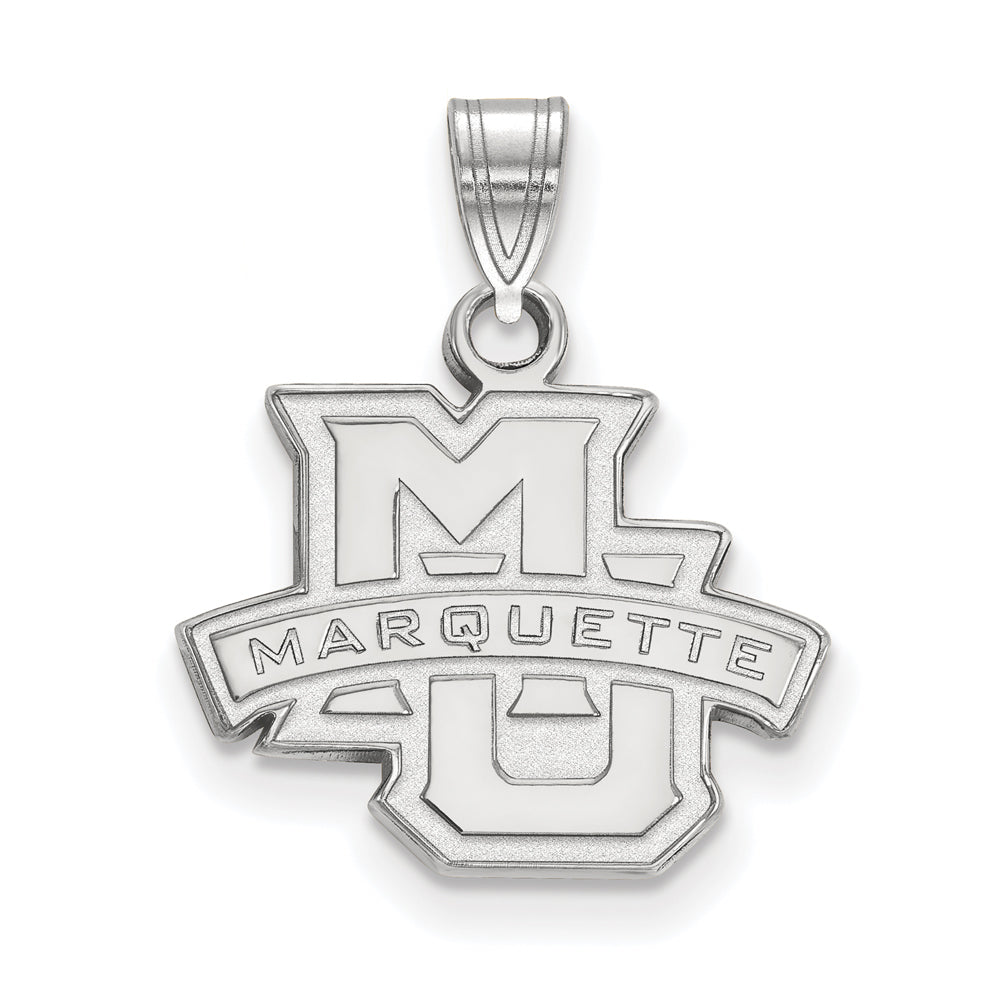 10k White Gold Marquette U Small Logo Pendant, Item P23287 by The Black Bow Jewelry Co.