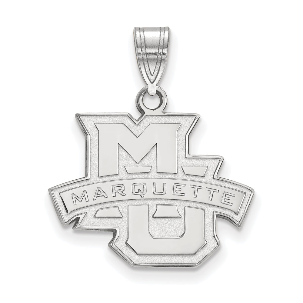 10k White Gold Marquette U Medium Pendant, Item P23337 by The Black Bow Jewelry Co.