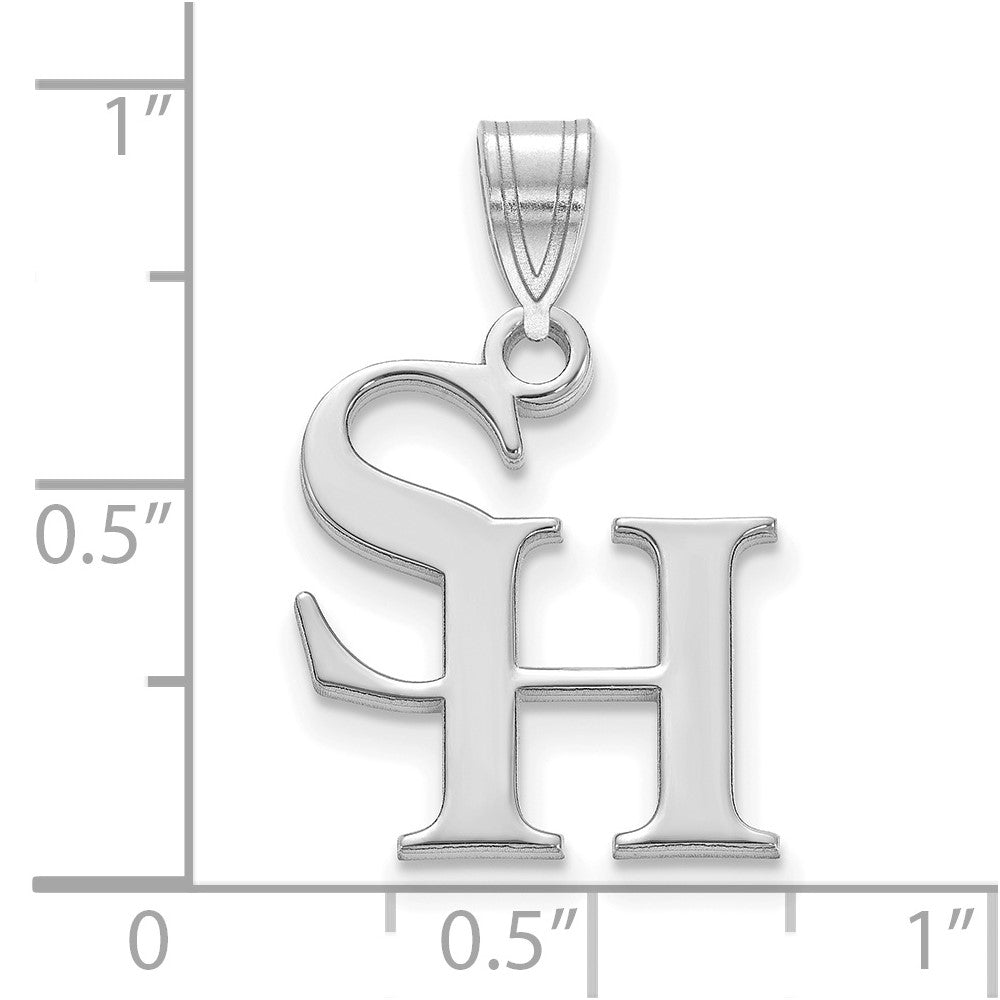 Alternate view of the 10k White Gold Sam Houston State Medium Pendant by The Black Bow Jewelry Co.