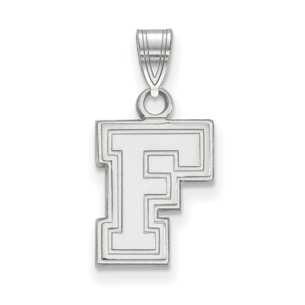 10k White Gold Fordham U Small Pendant, Item P23376 by The Black Bow Jewelry Co.