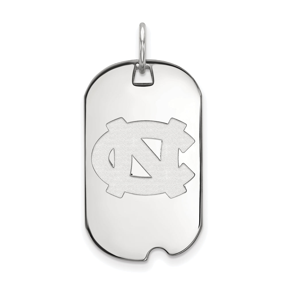 10k White Gold North Carolina Dog Tag Pendant, Item P23453 by The Black Bow Jewelry Co.