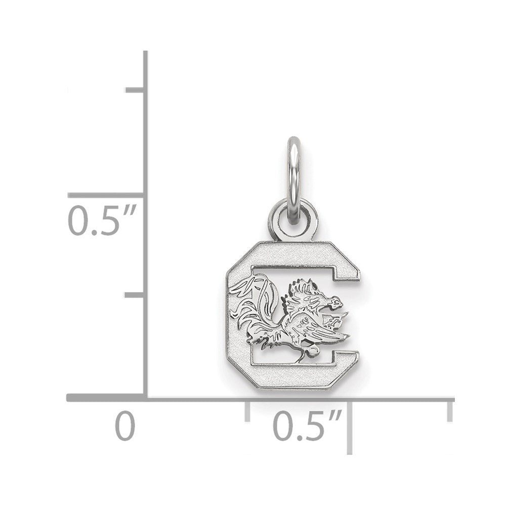 Alternate view of the 14k White Gold South Carolina XS (Tiny) Logo Charm or Pendant by The Black Bow Jewelry Co.
