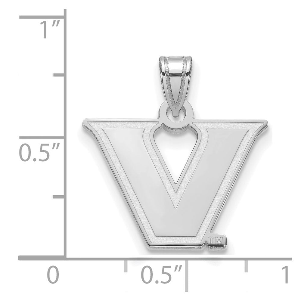 Alternate view of the 14k White Gold Vanderbilt U. Small Logo Pendant by The Black Bow Jewelry Co.