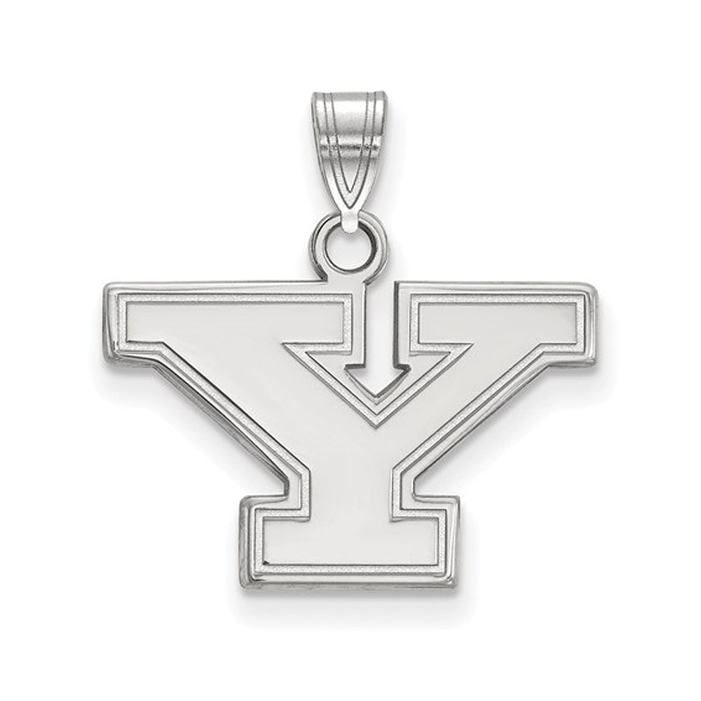 14k White Gold Youngstown State Small Initial Y Pendant, Item P23778 by The Black Bow Jewelry Co.