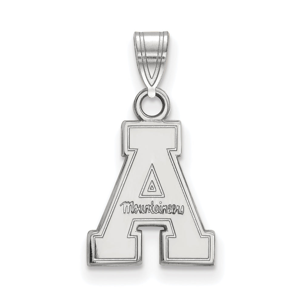 14k White Gold Appalachian State Small &#39;A&#39; Pendant, Item P23779 by The Black Bow Jewelry Co.